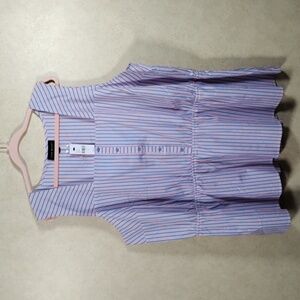 03531 Lane Bryant red, white & blue striped sleeveless blouse 28 NWT